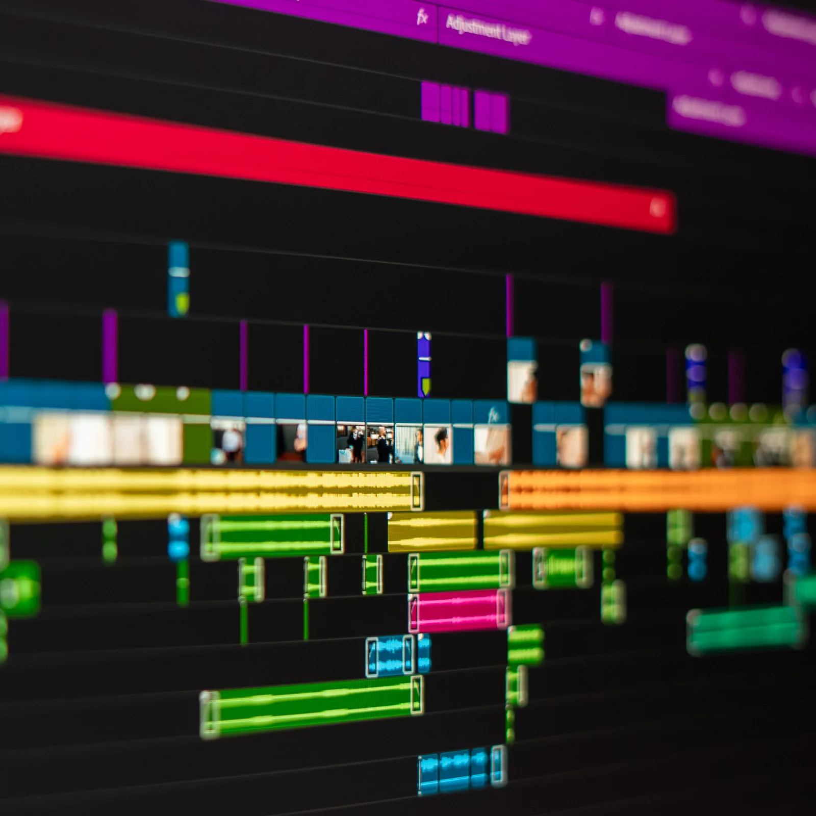 Editing timeline for a VV Studios podcast session